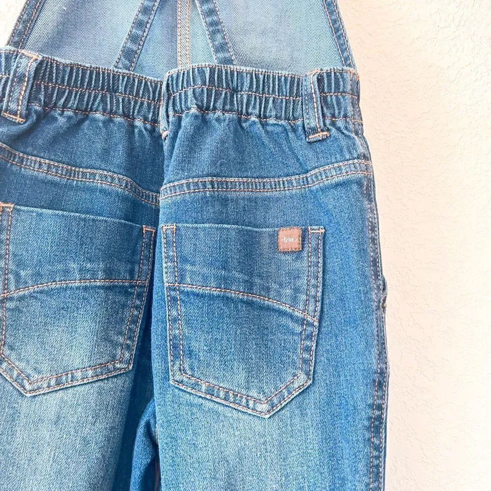 Tea Collection Denim Bib Tapered Overalls, Size 5 - Picture 5 of 6